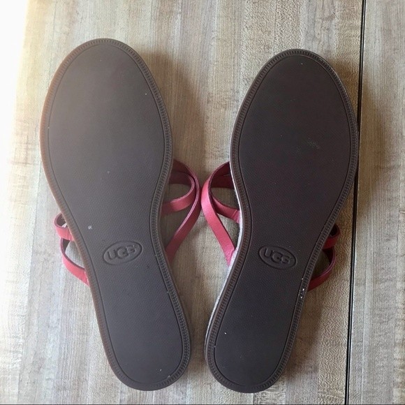 Leather UGG Annice Coral Pink Flip Flops size 8. - Picture 7 of 10